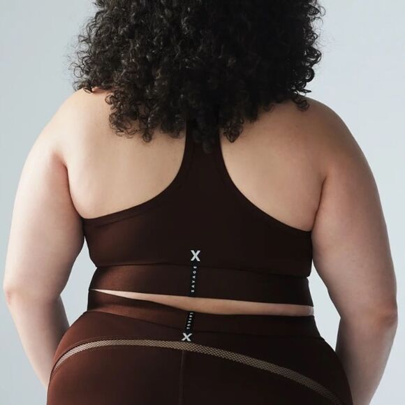 SAVAGE X FENTY Lineup Low-Impact Sports Bra‎ Cedar Brown 3X NWT in packaging - Picture 4 of 7